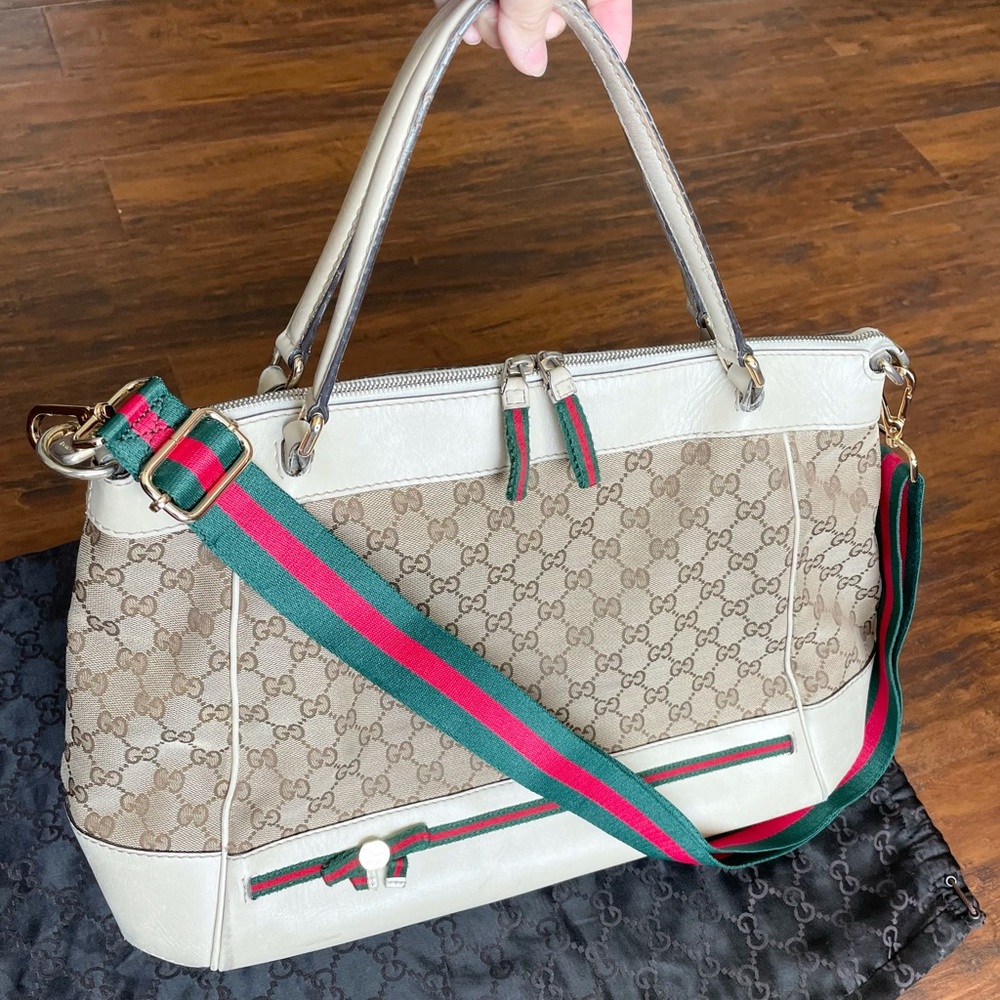 💎Gucci💎 Monogram Large Tote Crossbody Shoulder Bag